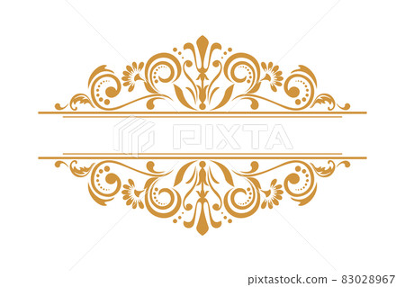 Vintage gold element. Graphic design. Damask graphic ornament. 83028967