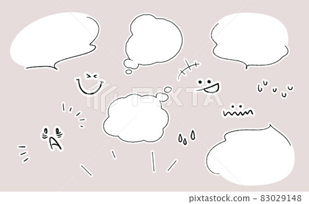 A set of balloons with white borders and pop emoticons A set of balloons with white borders and pop emoticons 83029148