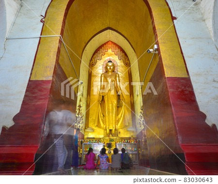 Giant golden Buddha statue in Ananda temple Giant golden Buddha statue in Ananda temple 83030643