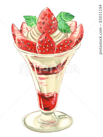 Coffee shop strawberry parfait Coffee shop strawberry parfait 83031194
