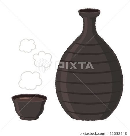 Illustration of sake bottle Illustration of sake bottle 83032348