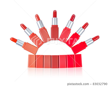 Different lipsticks set isolated on white background, Save clipping path. Different lipsticks set isolated on white background, Save clipping path. 83032790