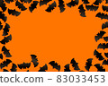 Halloween bats frame on orange background.  83033453