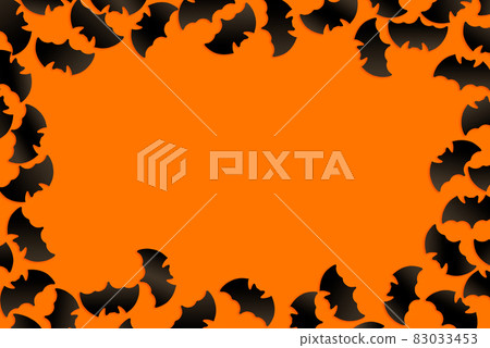 Halloween bats frame on orange background. Halloween bats frame on orange background. 83033453