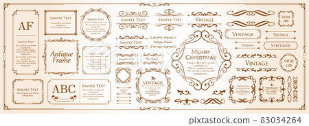 一組以聖誕節為靈感的框架設計。古董。優質的。優雅的 83034264