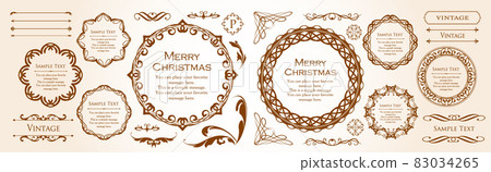 A set of frame designs inspired by Christmas. antique. Vintage. elegant 83034265