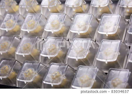 Gaming RGB LED backlit keyboard on black background Gaming RGB LED backlit keyboard on black background 83034637