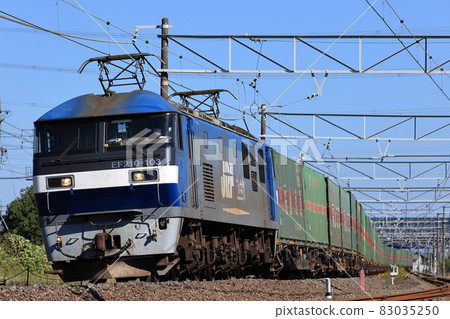 Freight train running on the Tokaido Line 83035250