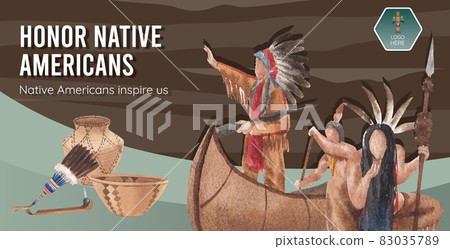 Billboard template with native american concept,watercolor style Billboard template with native american concept,watercolor style 83035789