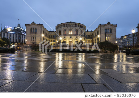 Norwegian parliament building in Oslo, Norway Norwegian parliament building in Oslo, Norway 83036076
