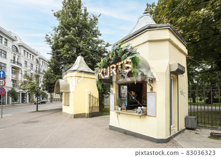 A kiosk in the park in Riga, Latvia 83036323