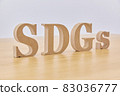 可持續發展目標的木製字母表 83036777