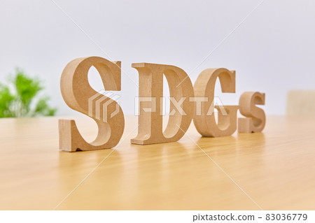 可持續發展目標的木製字母表 83036779