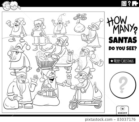 count cartoon Santa Claus game coloring book page 83037176