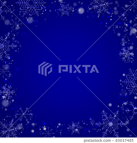 Winter image Snowflake Glitter material Cold blue 83037485