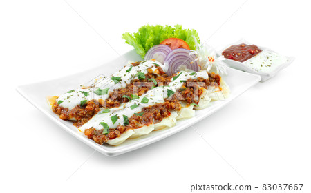 Mantu Afghan Dumpling with wonton wrappers 83037667