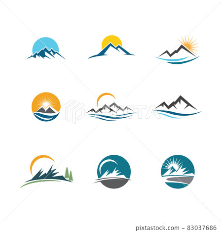 High Mountain icon Template Vector illustration 83037686