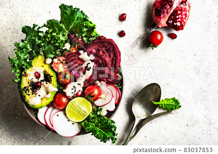 Avocado with Kale and Beet Salad Avocado with Kale and Beet Salad 83037853