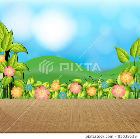 Nature background with flower field and green grass Nature background with flower field and green grass 83039539
