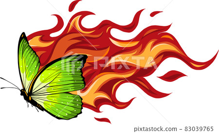 vector Illustration of a butterfly made of fire vector Illustration of a butterfly made of fire 83039765