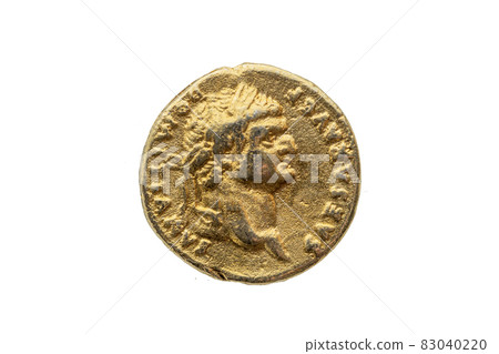 Roman gold aureus coin obverse of Roman Emperor Domitian 83040220