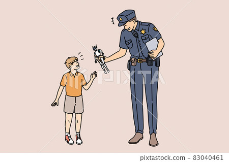 Education and policeman force concept Education and policeman force concept 83040461