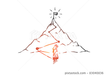 Success, leadership, champion, hero, winner concept sketch. Hand drawn isolated vector illustration Success, leadership, champion, hero, winner concept sketch. Hand drawn isolated vector illustration 83040836