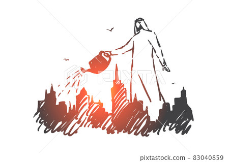Improvement, investment, eco-city concept sketch. Hand drawn isolated vector illustration Improvement, investment, eco-city concept sketch. Hand drawn isolated vector illustration 83040859