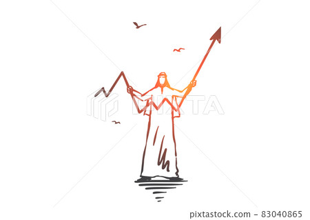 Success, leadership concept sketch. Hand drawn isolated vector illustration 83040865