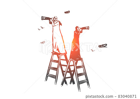 Searching, analysis, hunting, audit, navigation concept sketch. Hand drawn isolated vector illustration Searching, analysis, hunting, audit, navigation concept sketch. Hand drawn isolated vector illustration 83040871