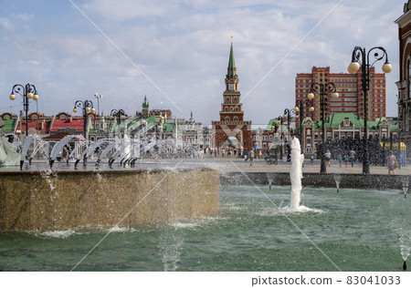Square of Republic and Fountain of Archangel Gabriel and Annunciation Tower in Yoshkar-Ola, Russia 83041033