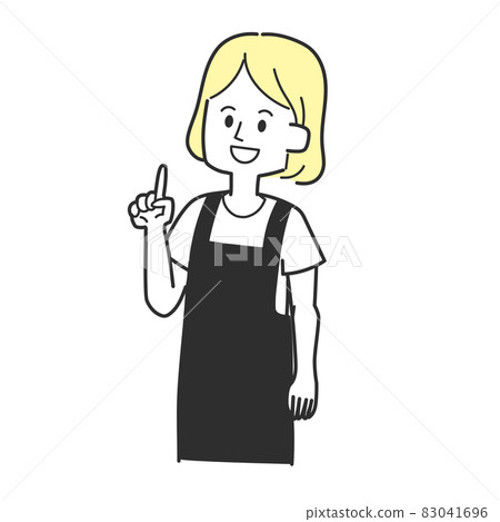 Housewife pointing up Housewife pointing up 83041696