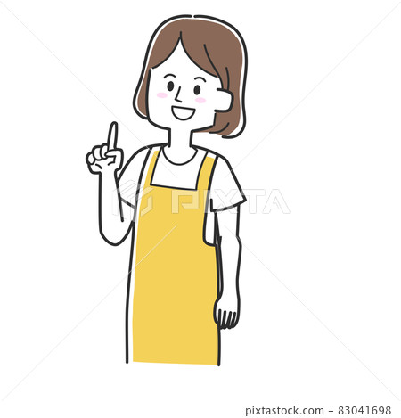 Housewife pointing up Housewife pointing up 83041698