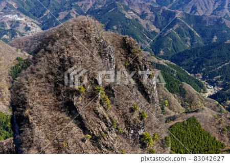 早春從鹿嶽山和二野山上看到的一之竹 83042627