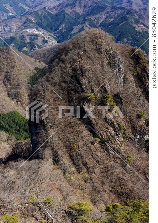 早春從鹿嶽山和二野山上看到的一之竹 83042629