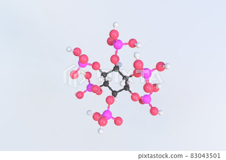Phytic acid molecule, scientific molecular model, looping 3d animation 83043501