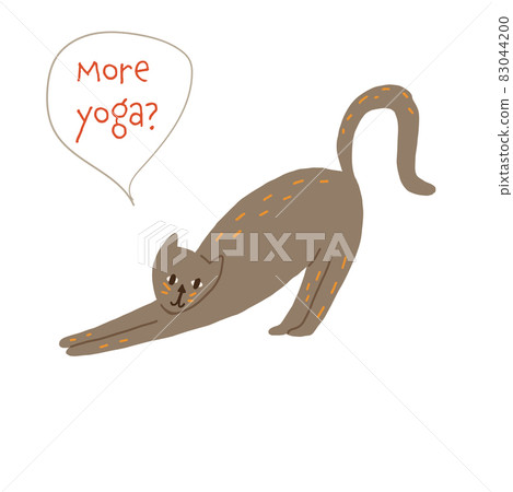 Cute cat stretching back sticker more yoga social media or messenger Cute cat stretching back sticker more yoga social media or messenger 83044200