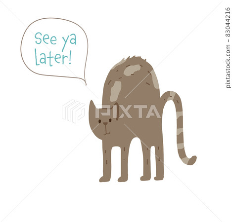 Cat arching back see you later sticker for social media Cat arching back see you later sticker for social media 83044216