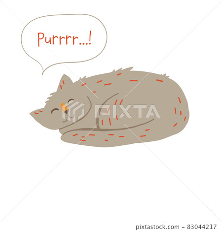 Cute cat sleeping purring illustration vector sticker Cute cat sleeping purring illustration vector sticker 83044217