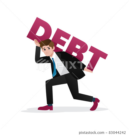 Man carrying debt - Stock Illustration [83044242] - PIXTA