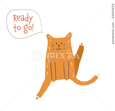 Cat sitting with leg straight up ready to go sticker Cat sitting with leg straight up ready to go sticker 83044828