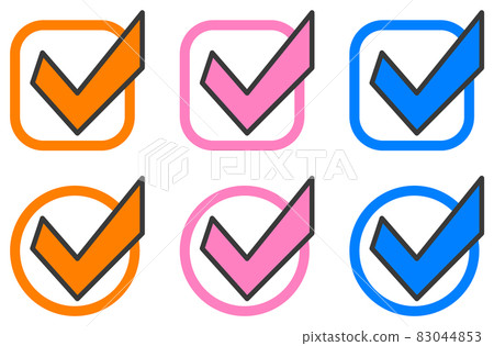 Illustrations by type of checked check marks 83044853