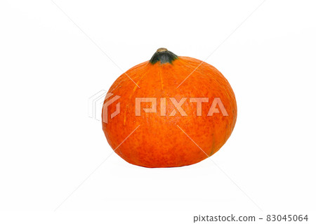 Ripe orange pumpkin and slices isolated on a white background. Orange pumpkin isolated on a white background. Symbol of Halloween and Thanksgiving. 83045064