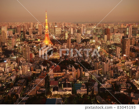 Tokyo evening landscape Tokyo evening landscape 83045193