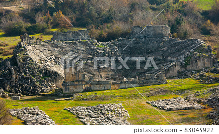 Ruins of Roman theatre in ancient Lycian settlement of Tlos, Turkey Ruins of Roman theatre in ancient Lycian settlement of Tlos, Turkey 83045922