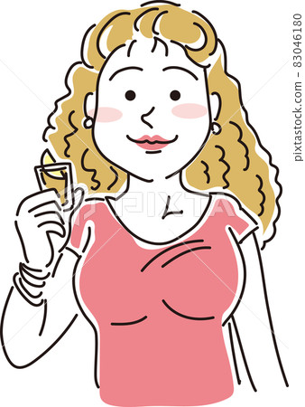 A flashy woman with tequila 83046180