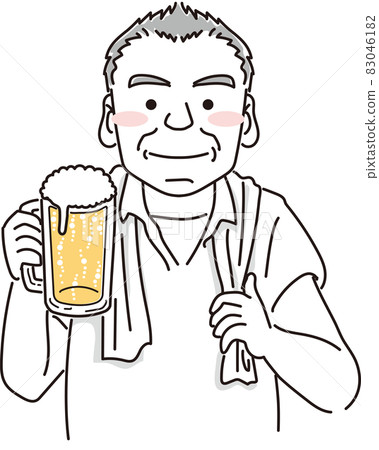 Uncle with a mug of beer 83046182