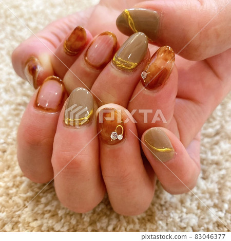 秋季玳瑁美甲 秋季玳瑁美甲 83046377