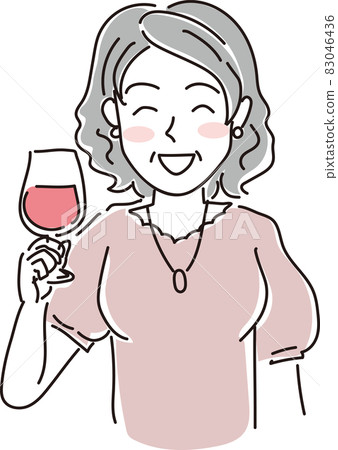 一個端著紅酒杯的陌生老婦人 一個端著紅酒杯的陌生老婦人 83046436