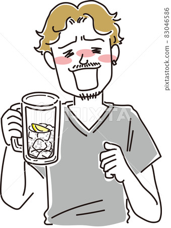 A stubble man who drinks chu-hi A stubble man who drinks chu-hi 83046586